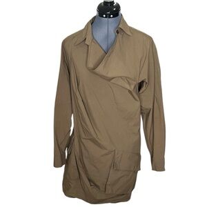 ALLSAINTS  Kika Brown Asymmetrical Shirt Dress